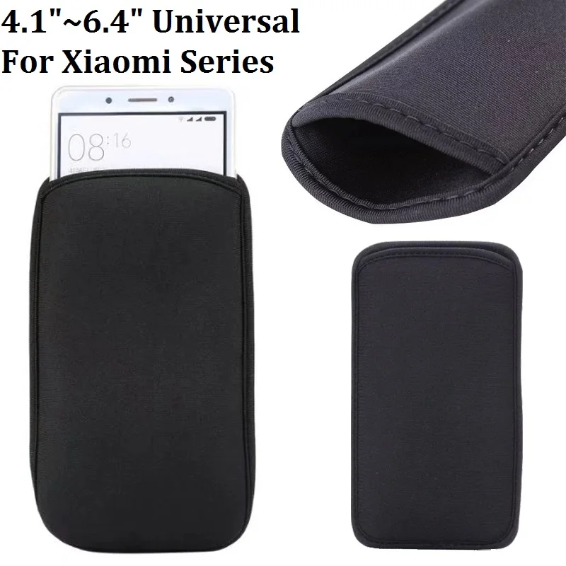 

4.1"~6.4" inch Elastic Neoprene Pouch Bag Sleeve Case For Xiaomi Redmi K60 K50 K40 K30 K20 Note 9S Max Pro 8T Pro MI 11 10 ultra