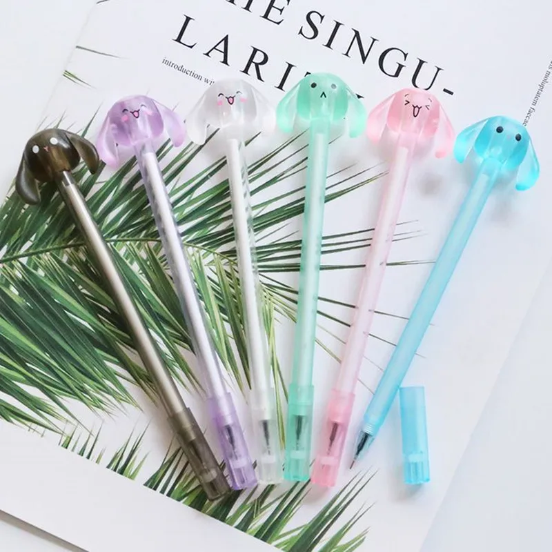 Coloffice 1 шт. кавайные гелевые ручки с кроликом карандаши черные чернила 0 5 мм для