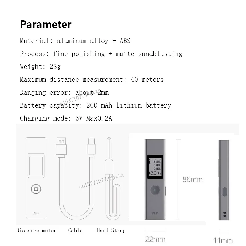 Xiaomi Tuka лазерный дальномер 40 м LS-P/LS-1S Портативный USB зарядное устройство высокая точность измерения лазерный дальномер руководство на английском языке