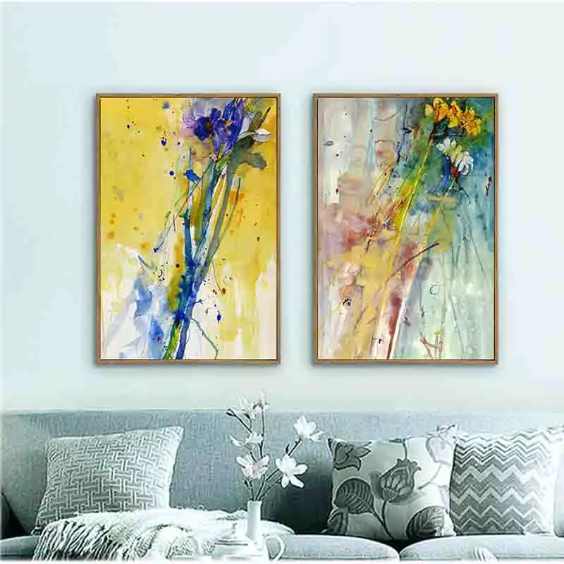 Оригинальный дизайн абстрактные красочные цветы холст живопись красивые