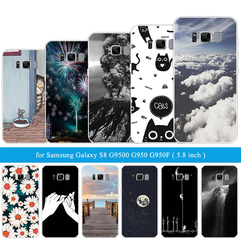 Для Samsung Galaxy S8 чехол для телефона 5 8 Дюймов прозрачный силиконовый G950F деревянная