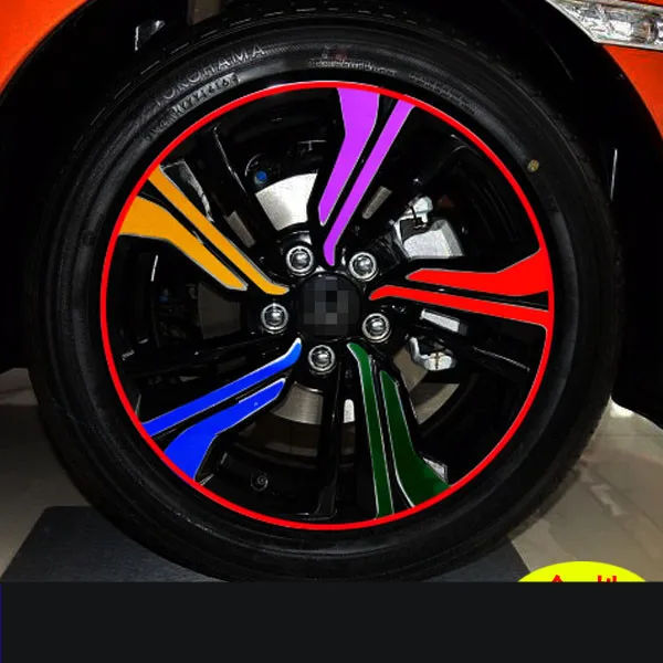 Порошок Carbin Fibre цветные 17 дюймовые колесный диски наклейки для Honda Civic 2016 BA059A|rim