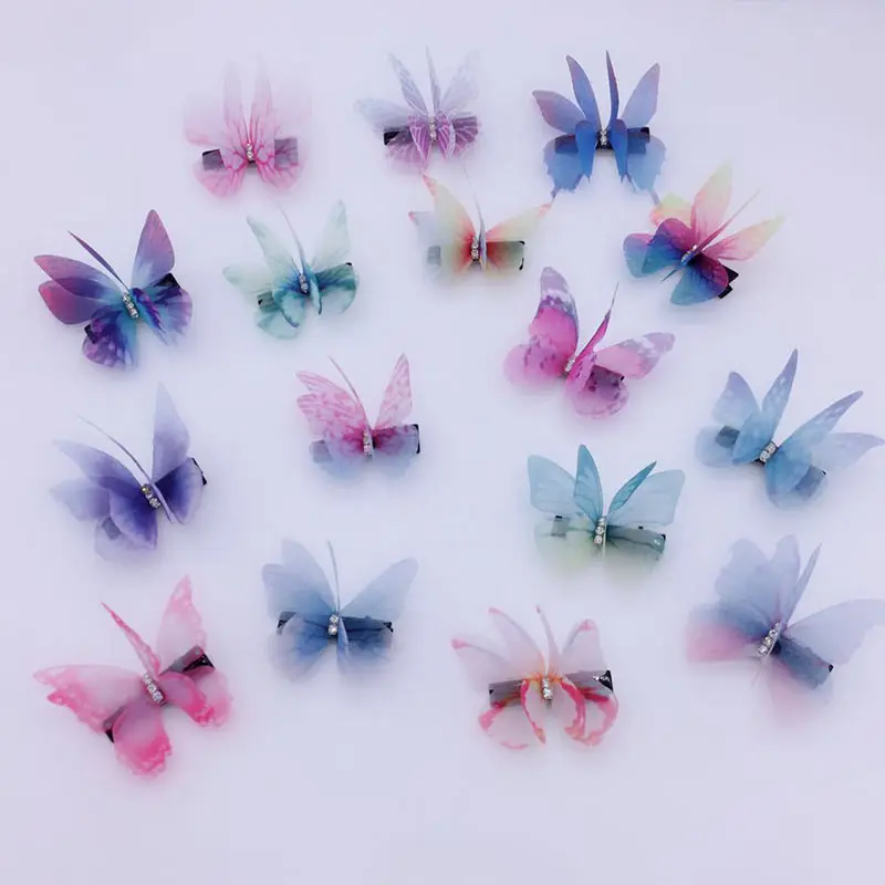 Мода 1 шт. 5 см прозрачный мечта заколки для волос детей из бабочек Обруч заколка