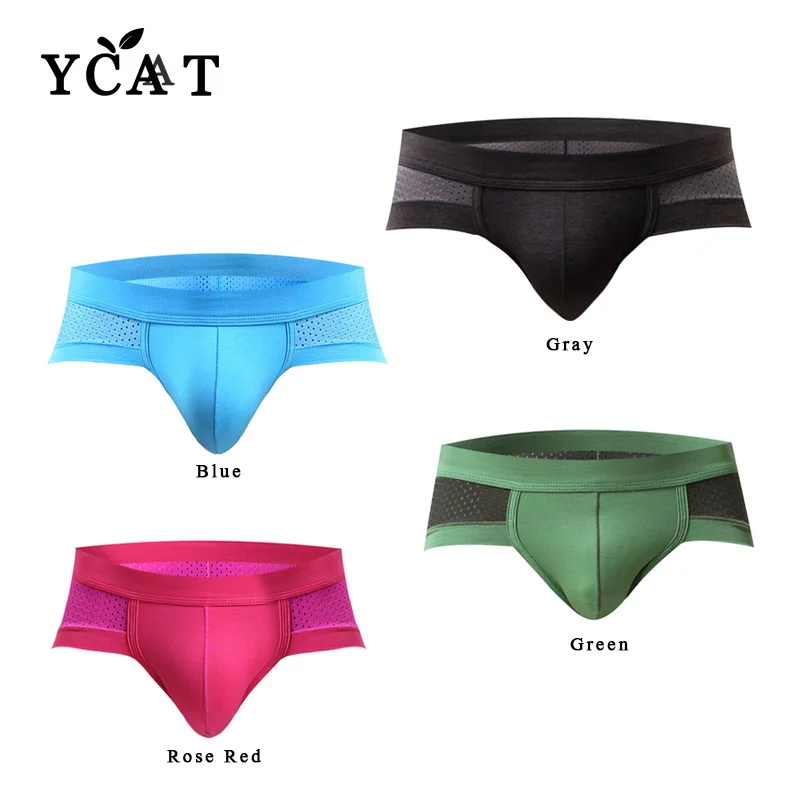 YCAT Мужские трусы нижнее белье для мужчин пикантные Дышащие Короткие Модальные