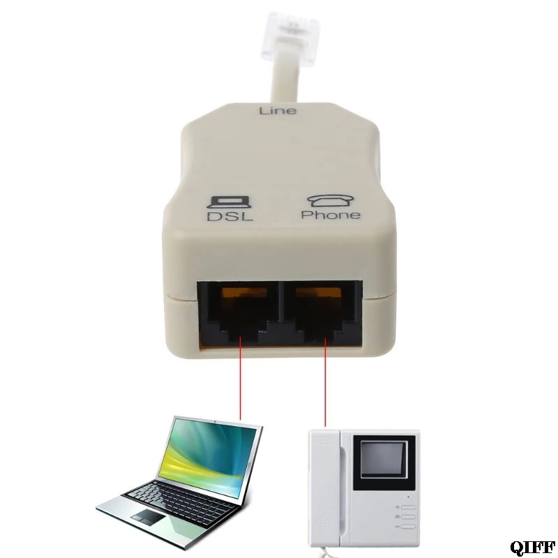 Drop Ship&ampWholesale Portable ADSL Modem Telephone Phone Fax In-Line Splitter Filter Network 1PC APR28 |