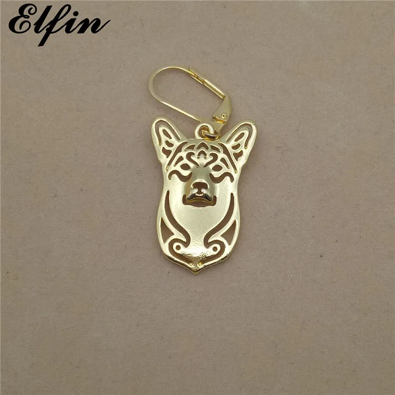 Elfin модные серьги Pembroke Welsh Corgi ювелирные изделия золотого цвета серебряного