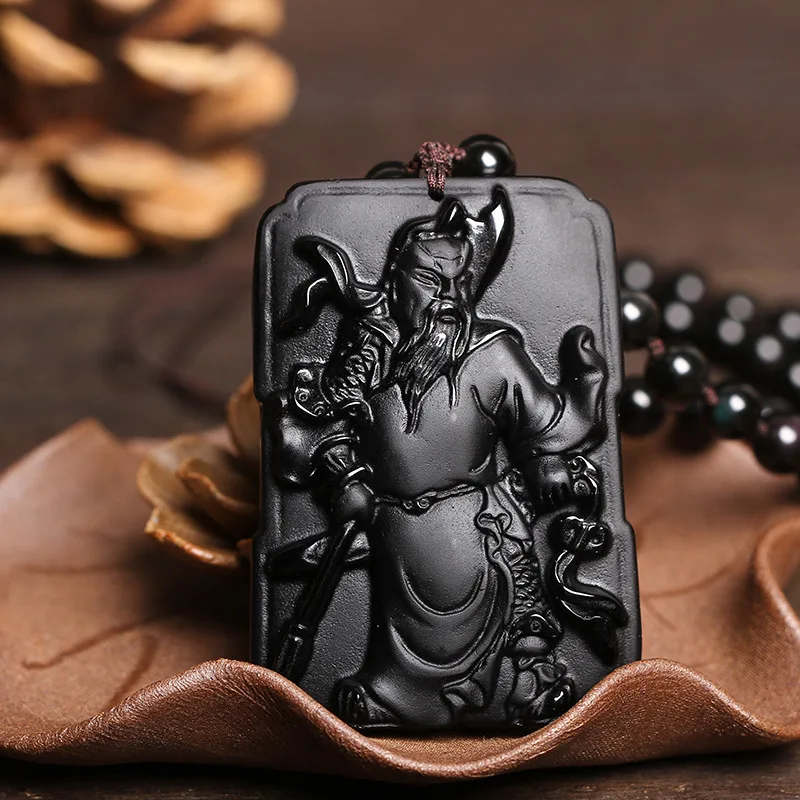 Подлинная Подвеска из черного обсидиана натурального матового стекла оптовая