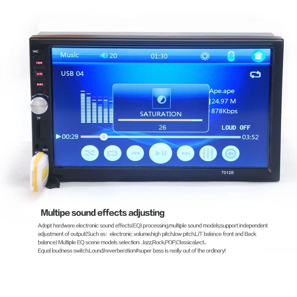 2 din автомагнитола 7 &quotHD плеер MP5 MP4 MP3 сенсорный экран цифровой дисплей Bluetooth