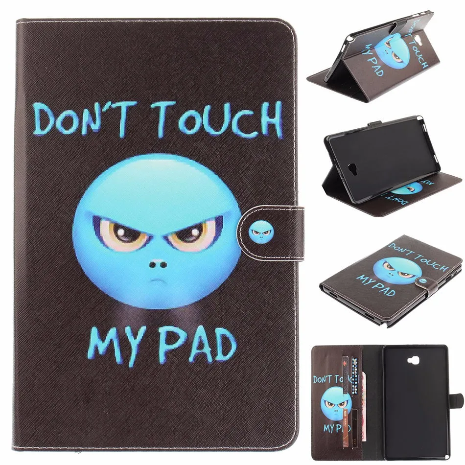 Цветной рисунок Tab A P580 чехол из искусственной кожи Funda чехол-подставка для Samsung Galaxy Tab A A6 10,1 P580 P585 планшеты в виде ракушки