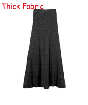 Thick Dark gray Зимняя и осенняя Женская Модная хлопковая юбка для девочек с высокой талией, длинная юбка-труба, Saias Femininas - Цвет: Thick Dark gray