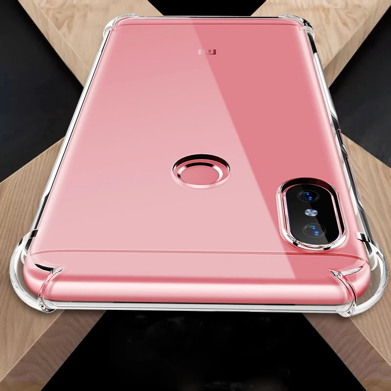 for Xiaomi Redmi 6 Pro 6Pro Note 5 5Pro S2 6X A2 Mix 2s Case Full Protective Anti-knock Airbag Silicone Transparent Bumper |