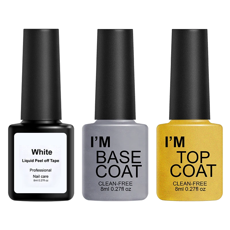 whitebasecoattopcoat Verntion 8 мл Цвета УФ Гель-лак Soak Off ногтей гель для ногтей 8 мл УФ-гель для ногтей Vernis серии полу постоянный гель-краски - Цвет: whitebasecoattopcoat