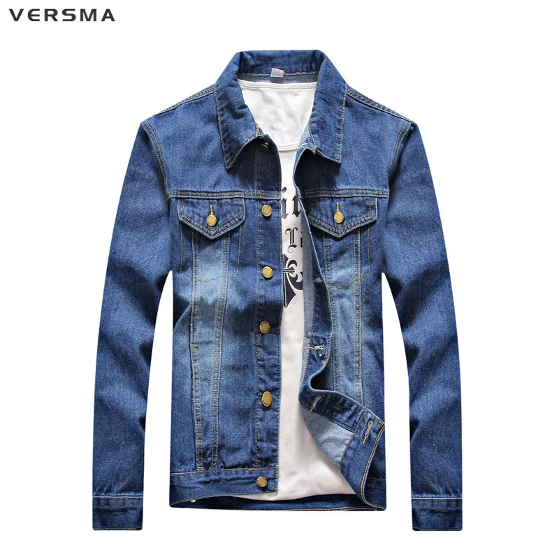 Мужская/женская джинсовая куртка VERSMA приталенная хлопковая рубашка в британском