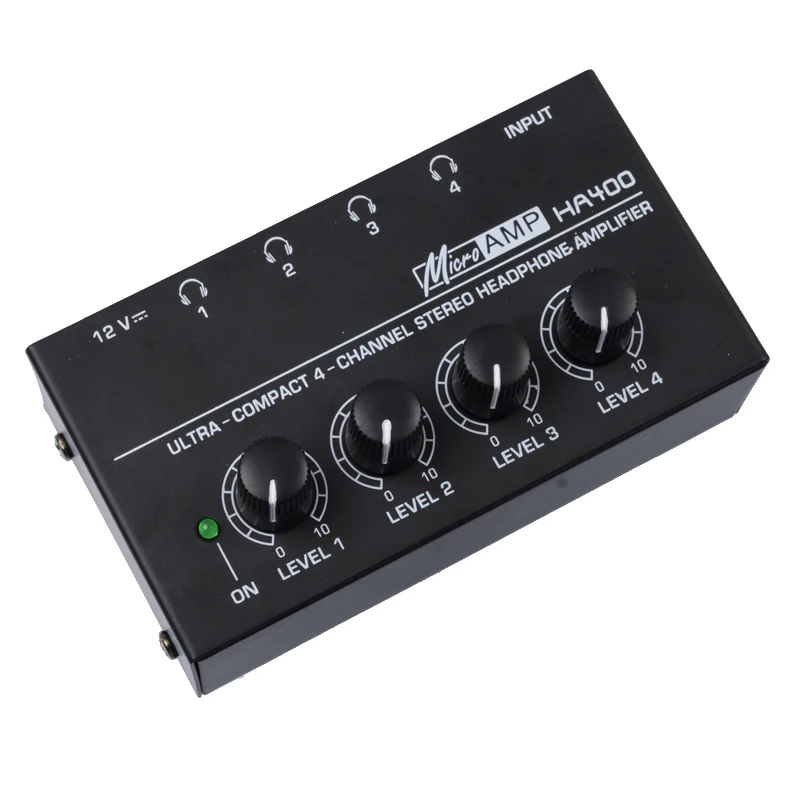 Черный цвет слоновой кости ультра 4 канала стерео наушники HA400 усилитель Microamp с