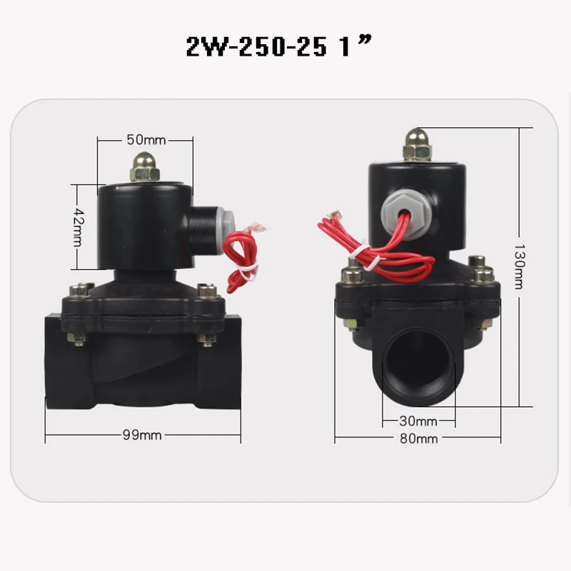 DN08/10/15/20/25/32/40/50 AC 220V DC 12V DC 24V Пластик нормально закрытый электромагнитный клапан воды клапан переключающего клапана
