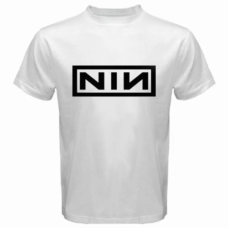 Модные Стиль новых Нин * Nine Inch Nails рок-группа музыка логотип Футболка мужская