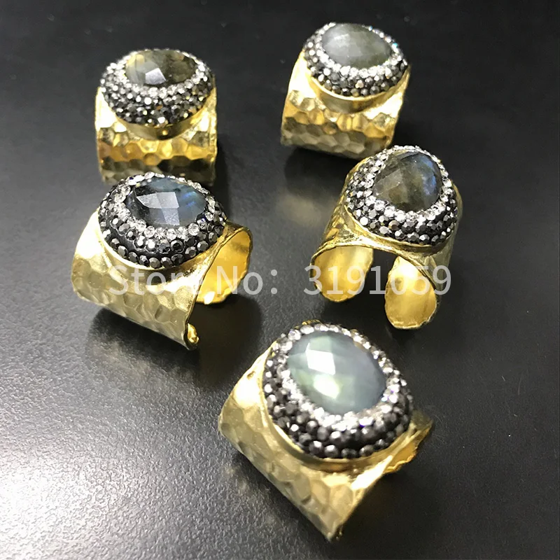 Кольцо из золота 24 карата с мозаикой натурального камня|gold ring|black ringfashion rings |