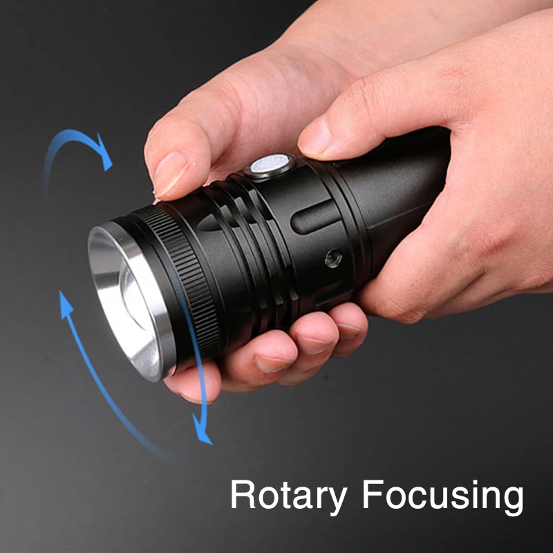 Фонарик для рыбалки 15 Вт синий белый желтый свет дисплей масштабируемый