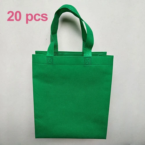 Green 20 pieces 20 шт многоразовые вечерние подарочные сумки с ручками для детей, закуски на день рождения, поделки, украшения, принадлежности, многофункциональная подарочная сумка - Цвет: Green 20 pieces