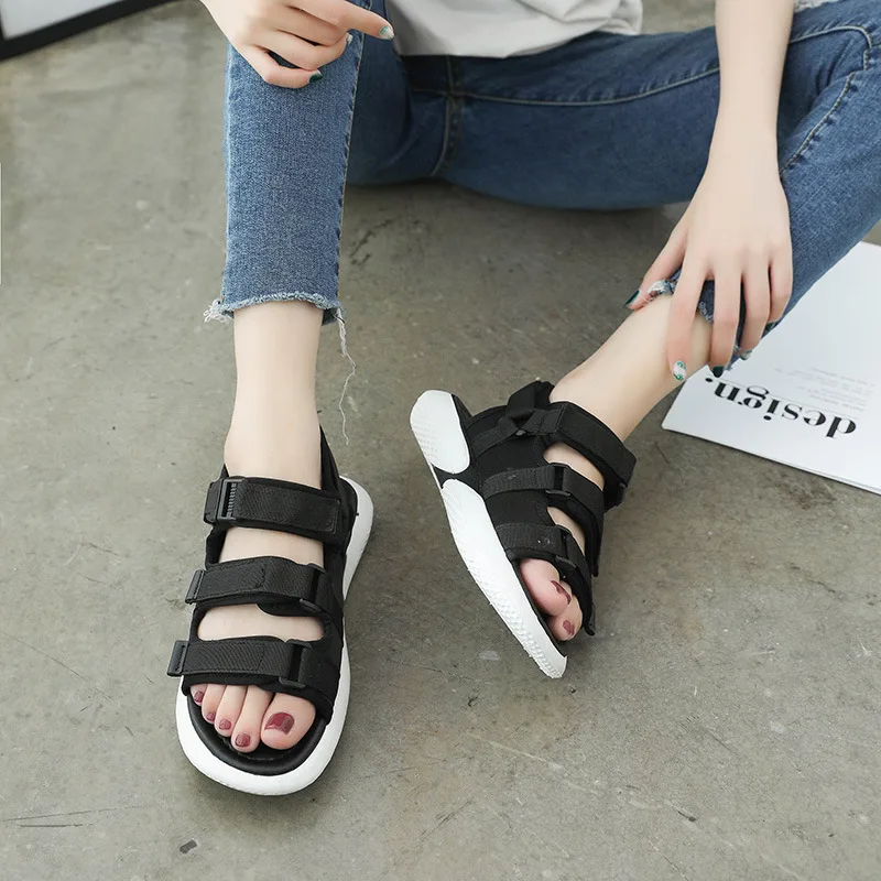 Женские пляжные сандалии на платформе INS розовые шлепанцы Женская