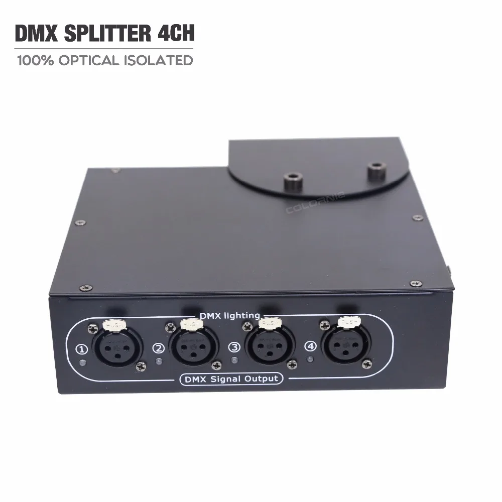DMX сплиттер 4 канала Оптический изолированный DMX512 контроллер 4 способа Dmx Дистрибьютор и крюк для KTV сценический светильник усилитель сигнала