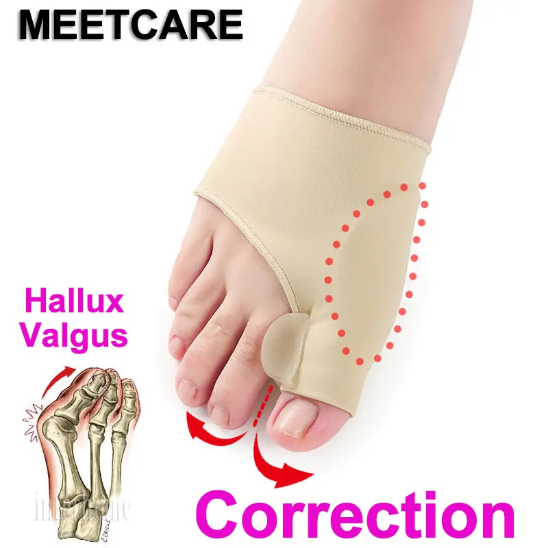 MEETCARE/1 пара новейших силиконовых вальгусных подтяжек, ортопедические носки для коррекции большого шантажа, разделители пальцев ног, уход за ногами
