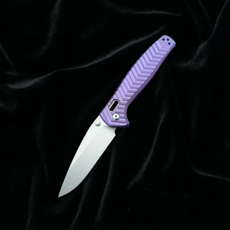 purple LOVOCOO 781 M390 стальной титановый складной нож с ручкой, карманный нож для кемпинга, выживания, охоты, кухонные ножи, инструменты для повседневного использования - Цвет: purple
