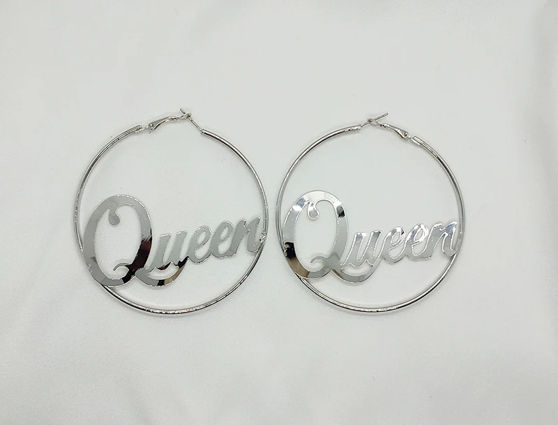 Модные серьги-кольца Цветок Любовь нахальный queen буквы серьги кольца хип хоп ювелирные аксессуары для женщин Лидер продаж