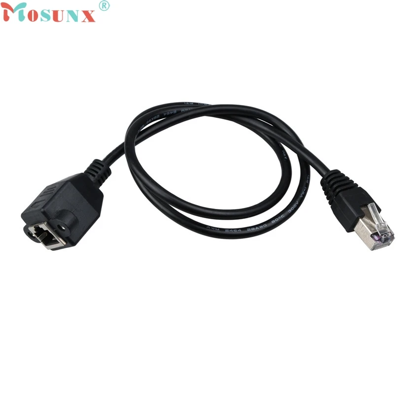 Mosunx Factory Price 30CM RJ45 Male to Female Screw Panel Mount Ethernet LAN Network Extension Cable Nov21 Drop Shipping|rj45 male female|ethernet