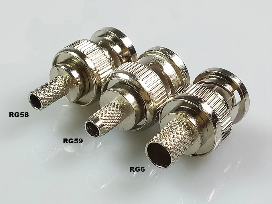 1 шт. BNC штекер обжимной разъем для RG58 RG59 RG6 Коаксиальный Кабель BNC обжимные разъемы