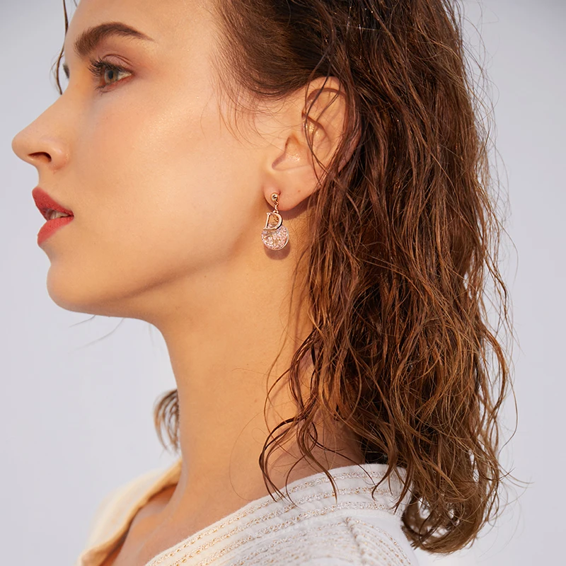 Маленькие Прозрачные Серьги с бусинами женские темпераментные простые