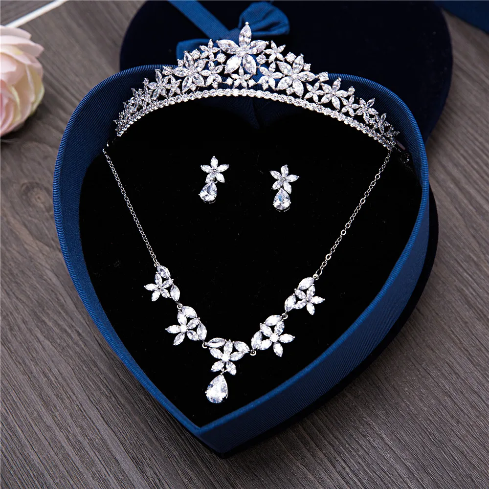 Новые Свадебные Ювелирные наборы с фианитом для невест тиара корона принцессы