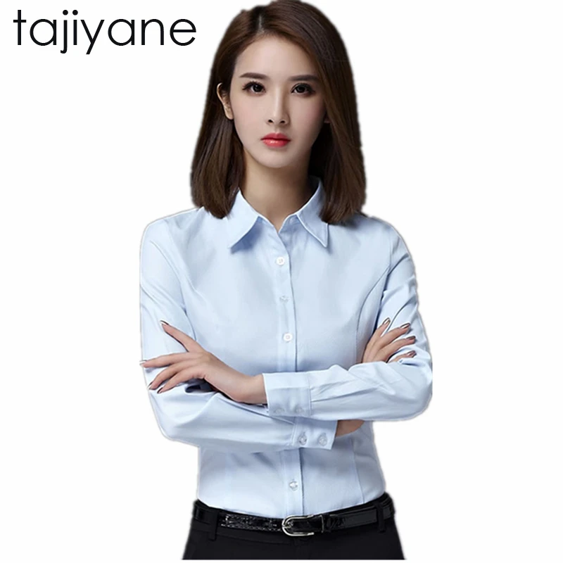 

TAJIYANE 2018 Spring And Autumn New Fashion Plus Velvet Woman Blouse Long-Sleeved Warm Thickened Cotton-Padded White Shirt LD070