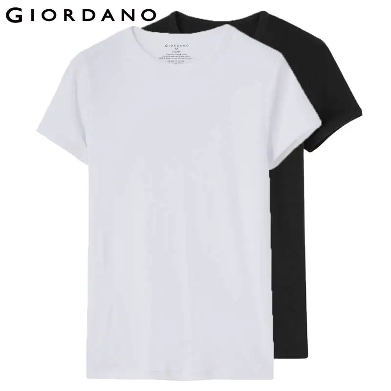 69White Giordano две приталеные футболки slim fit из натурального хлопка с короткими рукавами и круглым воротом,имеют несколько цветовых решений - Цвет: 69White