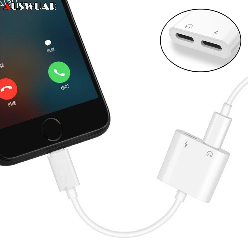 Зарядный аудио зарядный кабель-адаптер для iphone 7 8 Plus адаптер наушников