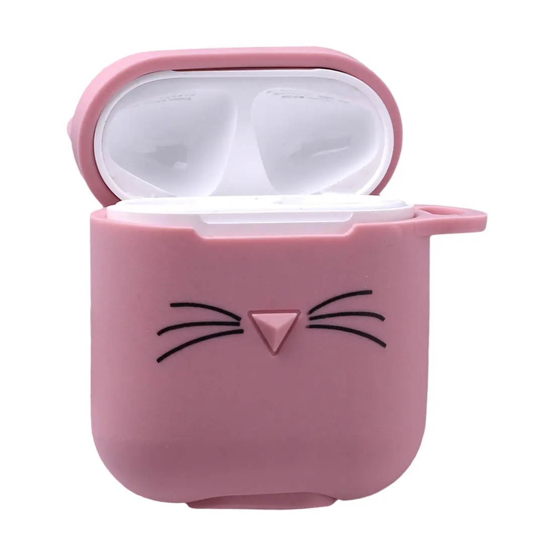 Креативная сумка для наушников для airpods, чехол с милым котом, мультяшная защитная крышка, Bluetooth, беспроводной чехол для наушников - Цвет: Flesh pink