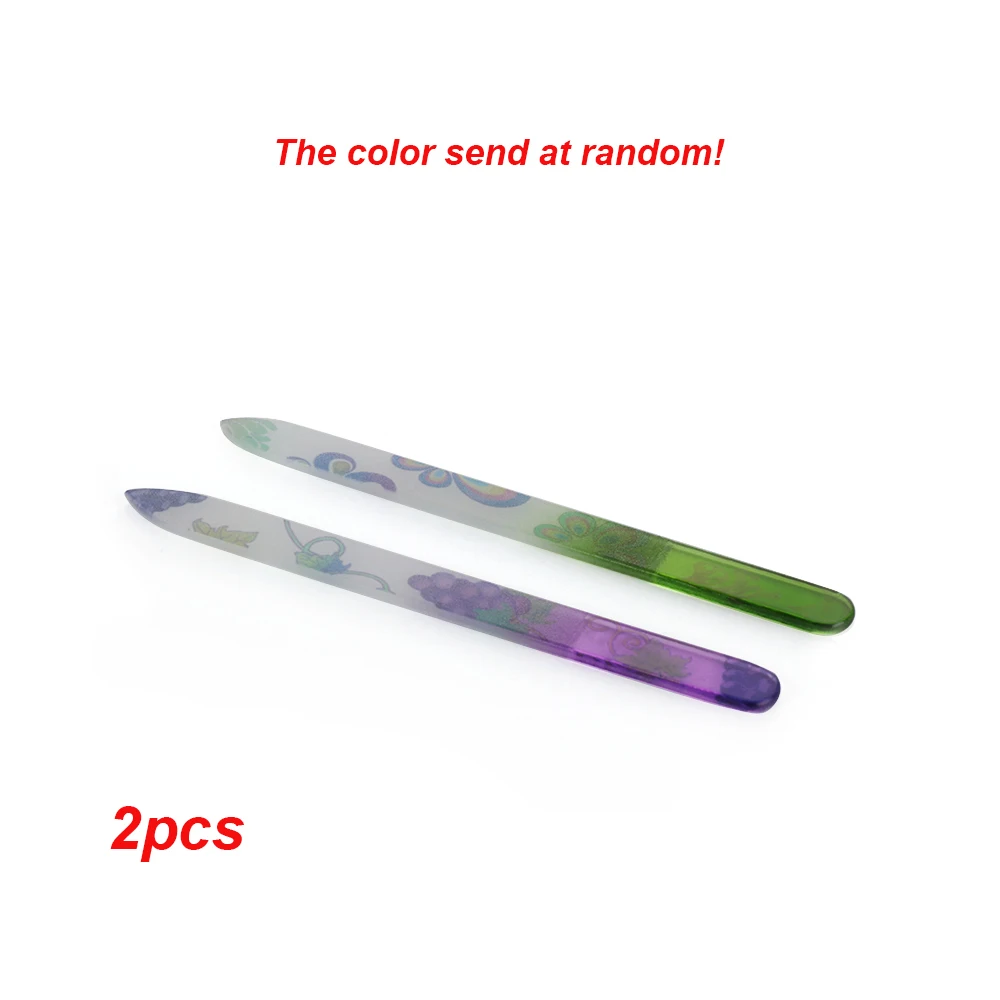 A2pcs 2/3/5 шт Профессиональный цветок стеклянные пилочки комплект Двусторонняя полировка и Шлифовка Файлы Маникюр Для женщин DIY Искусство Красота инструменты - Цвет: A2pcs