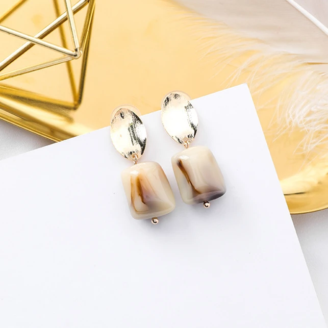 2018 креативные уксусная кислота акриловые геометрические Висячие серьги для Леди