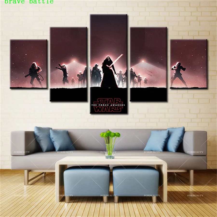 Звездные войны The Force Awakens Kylo Ren 5 шт. напечатанная Картина на холсте гостиная