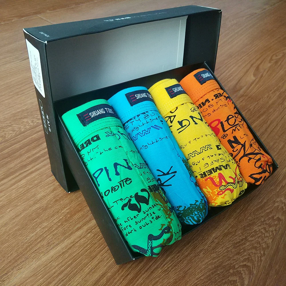 НОРМАННАМИ 2017 Новые мужские Модальные Стволы Дышащий Удобная Письмо 4 Шт. Underwear