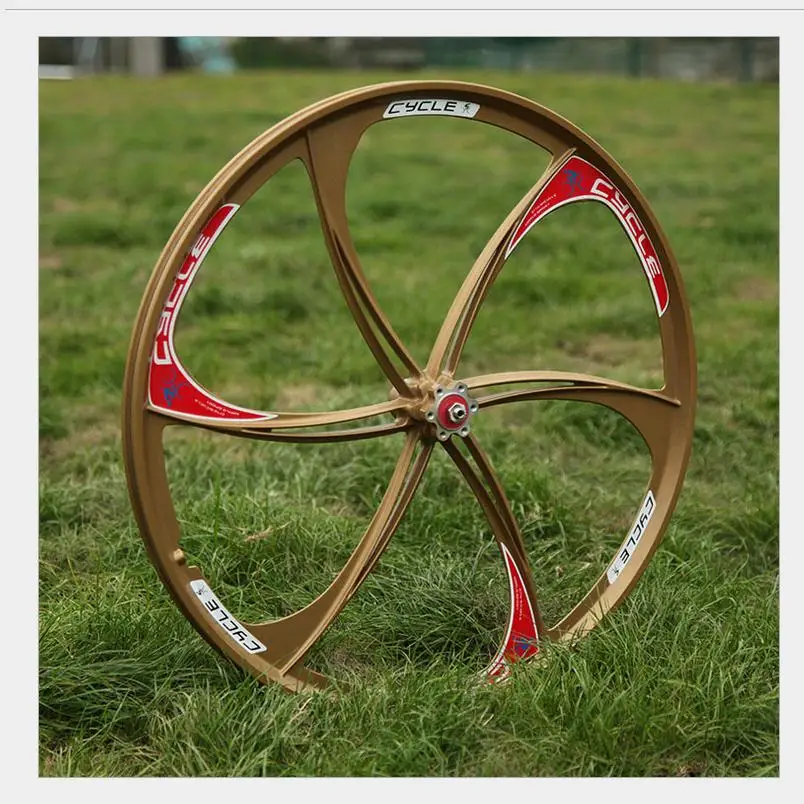 Колесо для горного велосипеда Kalosse 6 спиц 26 дюймов цвета сделай сам Магниевый