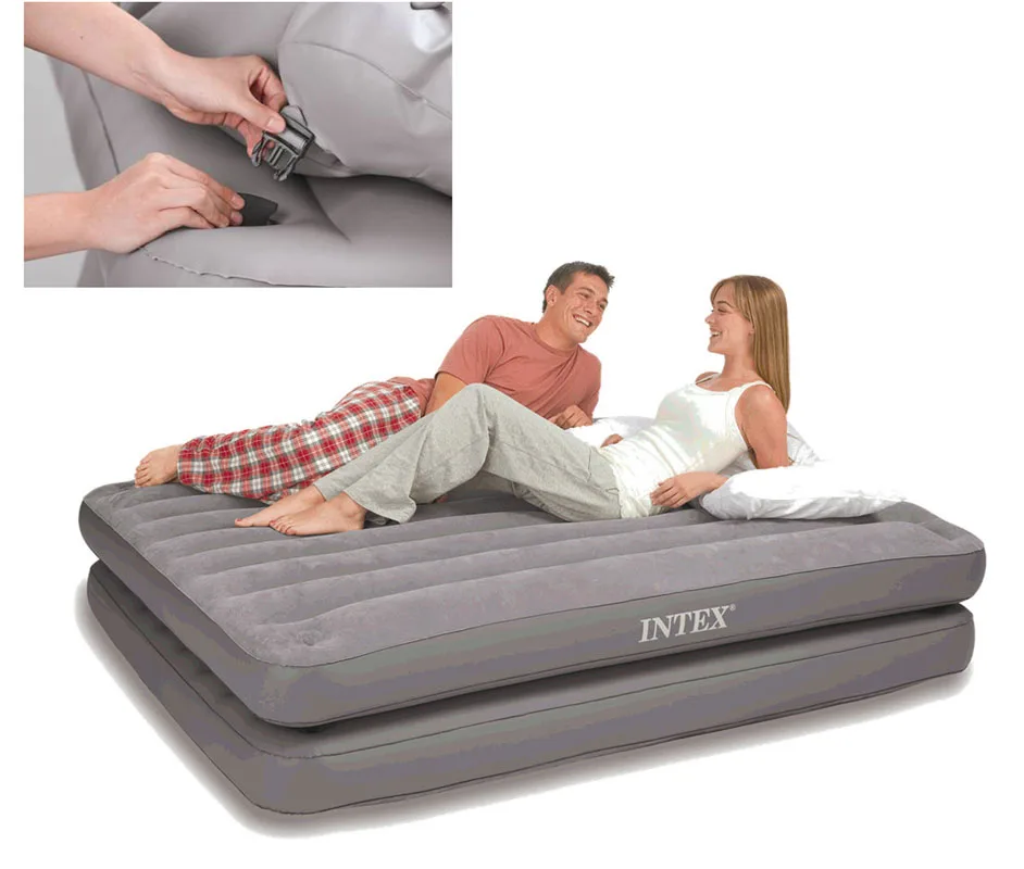 INTEX 67744 152*203*46 см роскошный полосатый двойной человек использование увеличение двойной надувной кровати Отделяемый надувной матрас
