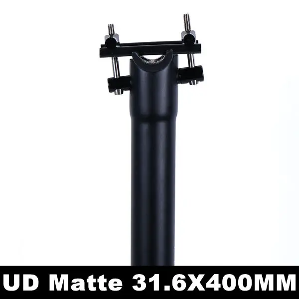 Ulterlight титановый винт матовый черный сиденье из углеродного волокна MTB/стойка сидения велосипеда 27,2/30,8/31,6 мм 300/350/400 мм - Цвет: UD MATTE 31.6X400MM
