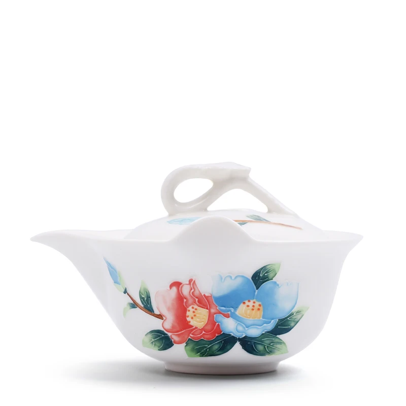 Китайская керамика Gaiwan фарфоровый чайник с ручной росписью лотоса чашки