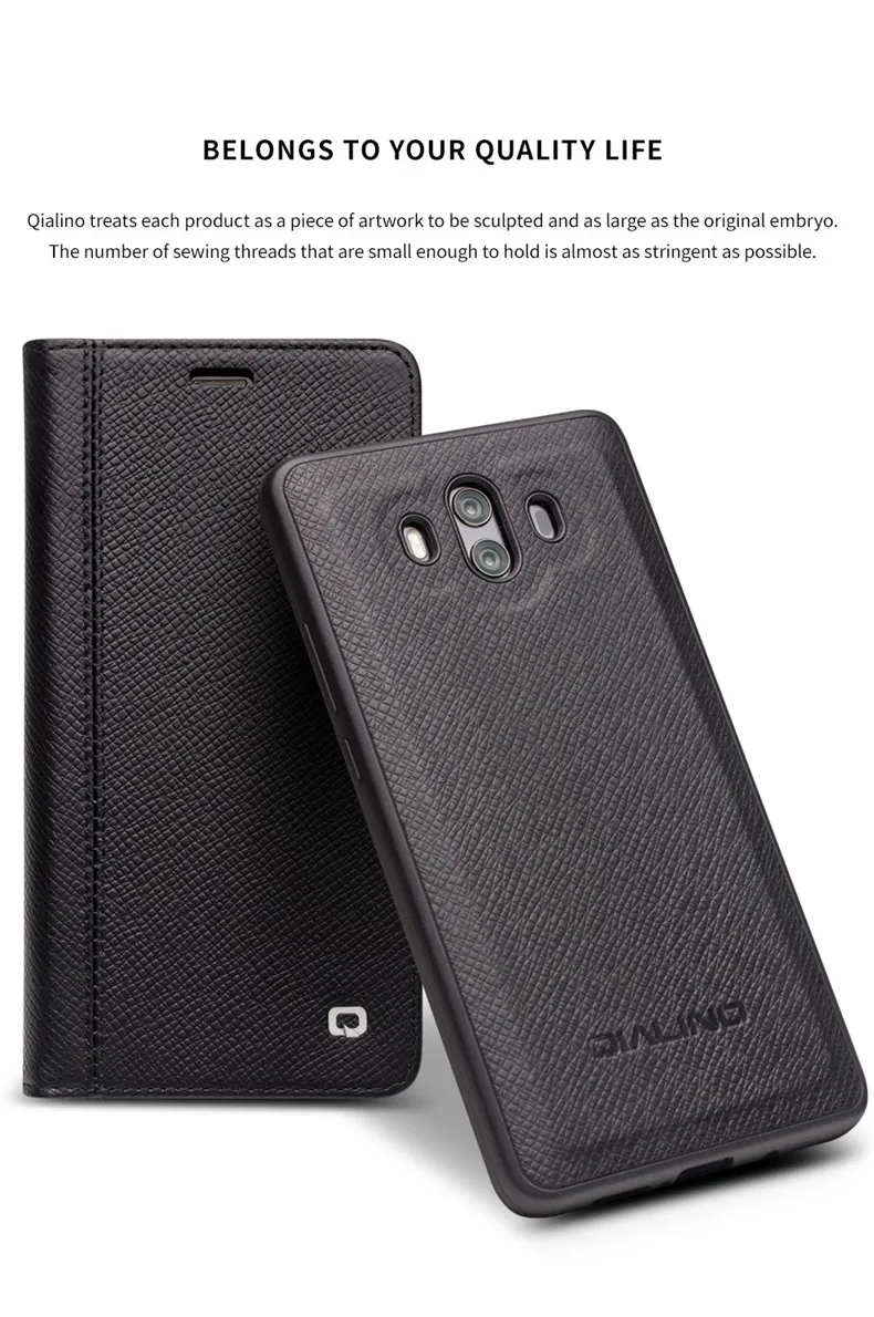 QIALINO флип-кейс из натуральной кожи для Huawei mate 10 5,9 дюймов Роскошный чехол для телефона mate 10 Pro 6,0 дюйма с отделениями для карт
