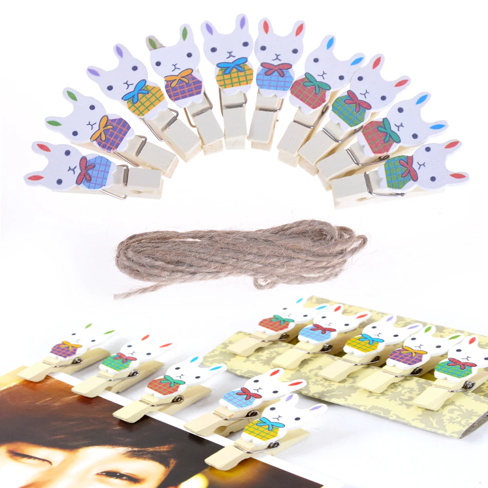 10 шт. Японский кот деревянные зажимы с пеньковой веревкой мини хороший зажим для