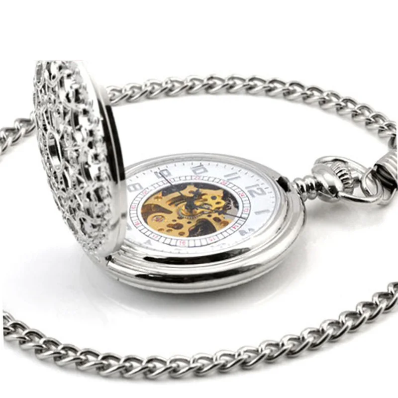 Новые механические карманные часы винтажный с отверстиями в стиле стимпанк