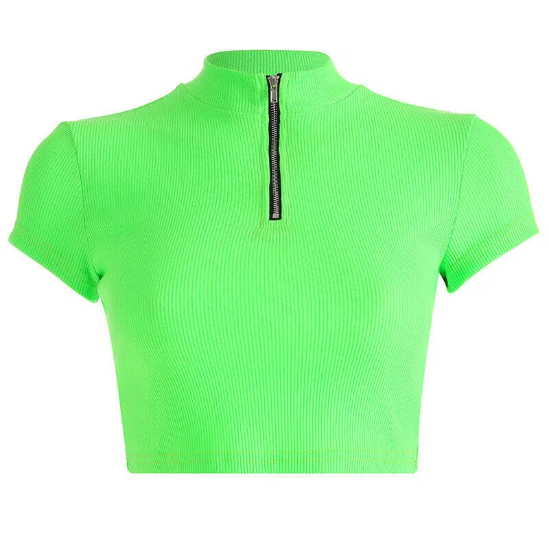 Модная женская летняя футболка с коротким рукавом тонкие спортивные топики