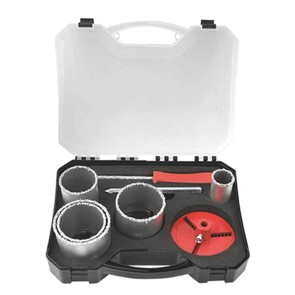 

8Pcs Tungsten Carbide Hard Alloy Grit Hole Saw Tile Opener Set Reamer Drill Bits CLH@8