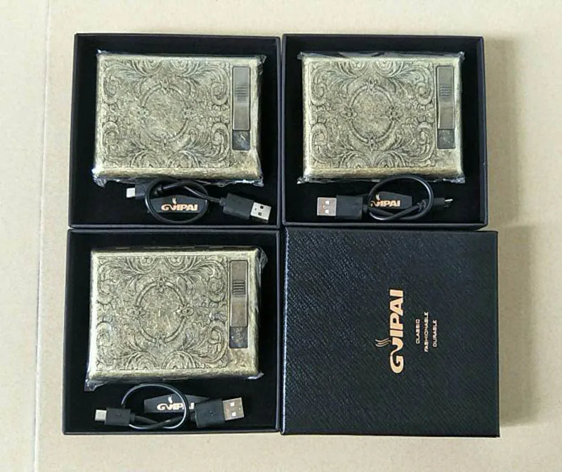 

100pcs USB lighter cigarette case for 20 cigarettes pack